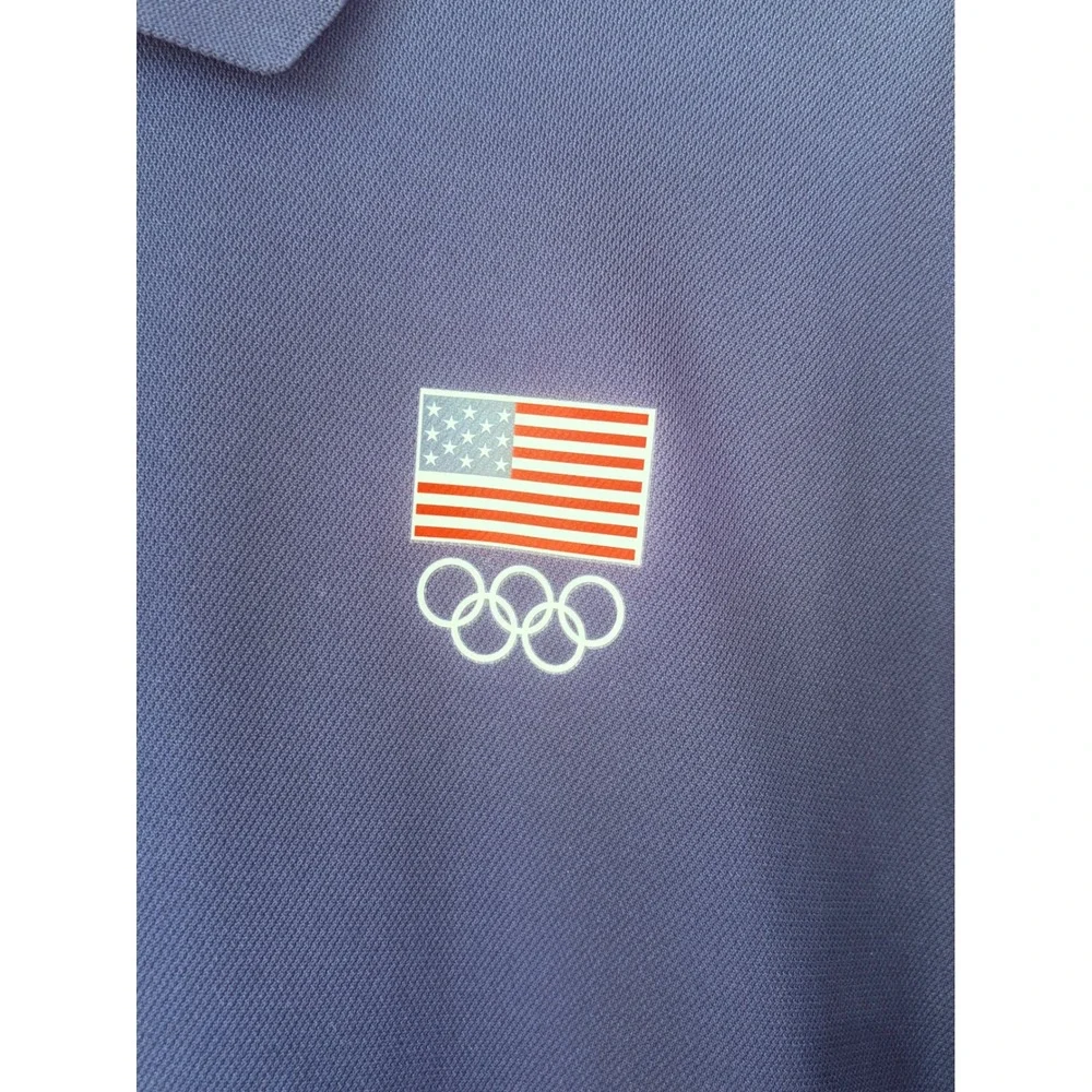 Nike Team USA Olympic Dri-FIT Polo Shirt Mens Large Navy Blue Short Sleeve L - Picture 3 of 10